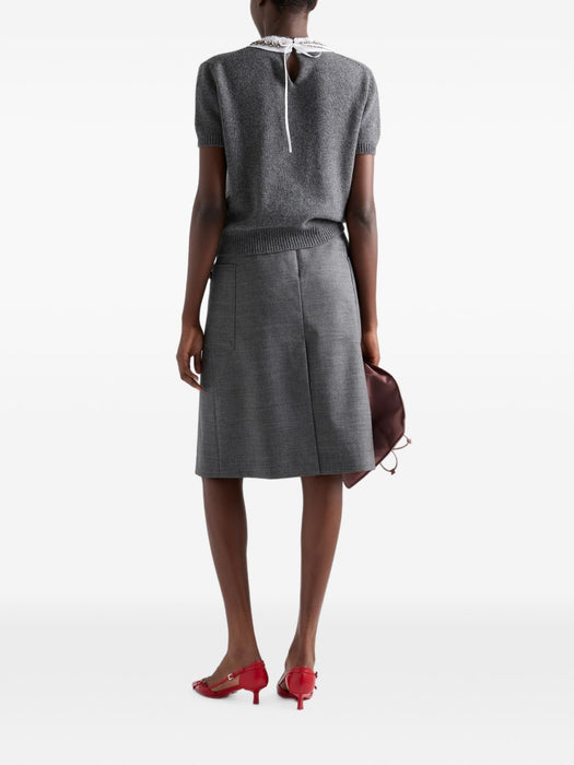 Short-sleeved wool and cashmere sweater P24G3S S OOO 6556F0480 PRADA 