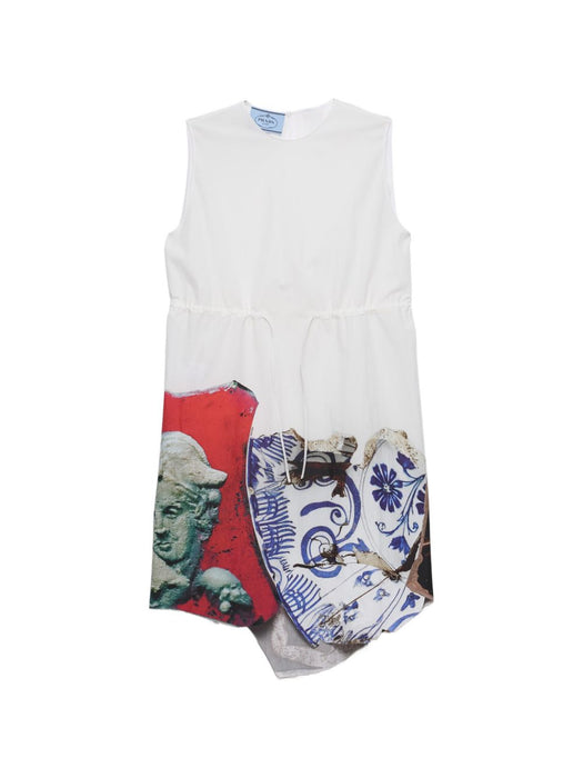 Printed compact fabric dress P3T60 S OOO 6685F0009 PRADA 