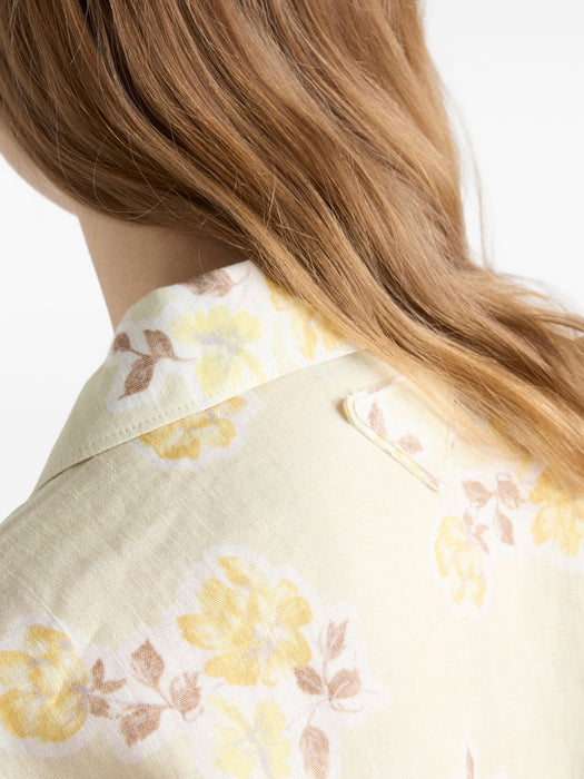 Floral print old linen shirt P447J S OOO 19ZIF0032 PRADA 