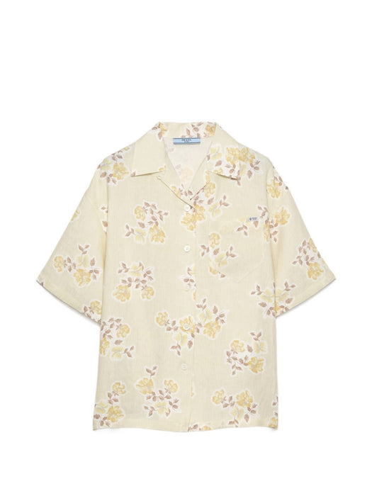 Floral print old linen shirt P447J S OOO 19ZIF0032 PRADA 