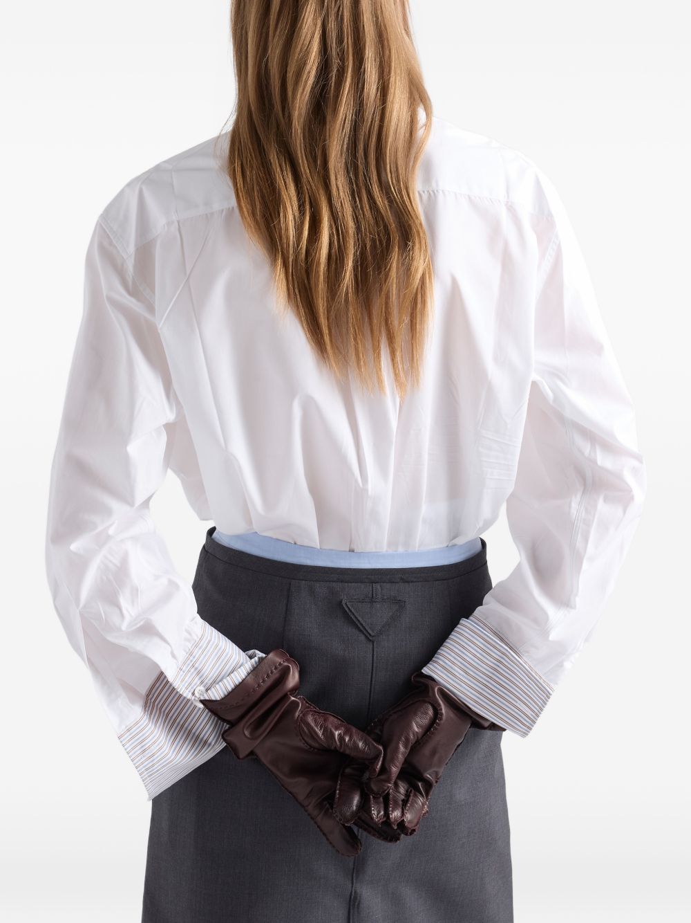 Scarf-detail long-sleeve shirt P470JR S OOO 6283F0009 PRADA 