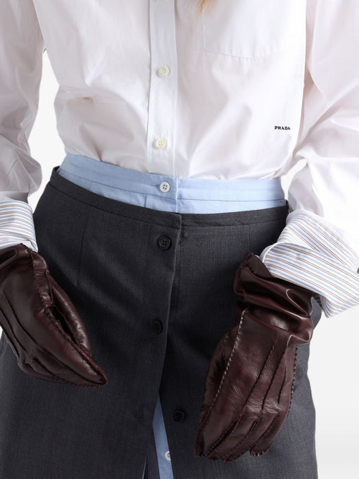 Scarf-detail long-sleeve shirt P470JR S OOO 6283F0009 PRADA 