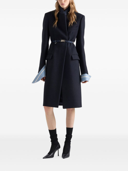 Single-breasted embroidered double wool coat P649TR S OOO 11H4F0008 PRADA 