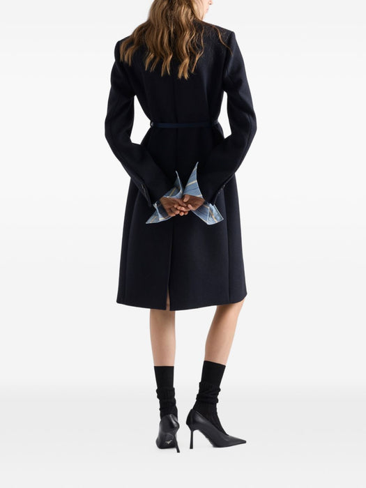 Single-breasted embroidered double wool coat P649TR S OOO 11H4F0008 PRADA 