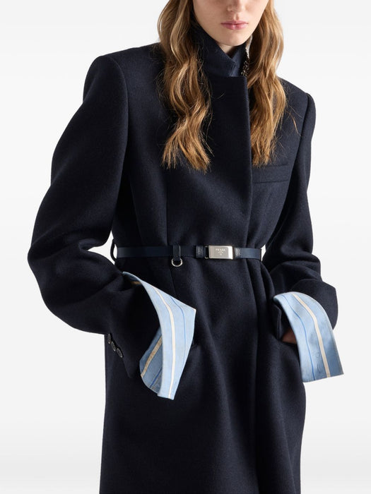 Single-breasted embroidered double wool coat P649TR S OOO 11H4F0008 PRADA 