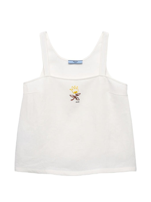 Embroidered linen Top P913OR S OOO 122GF0009 PRADA 
