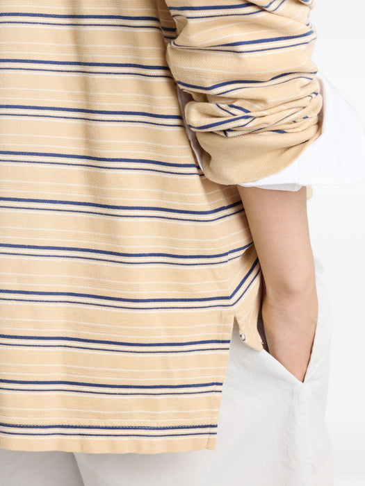 Striped Cotton Pique Polo Shirt UJL40D SOOO 19SJF05HE PRADA 