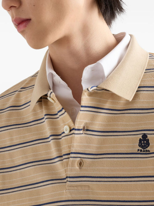 Striped Cotton Pique Polo Shirt UJL40D SOOO 19SJF05HE PRADA 