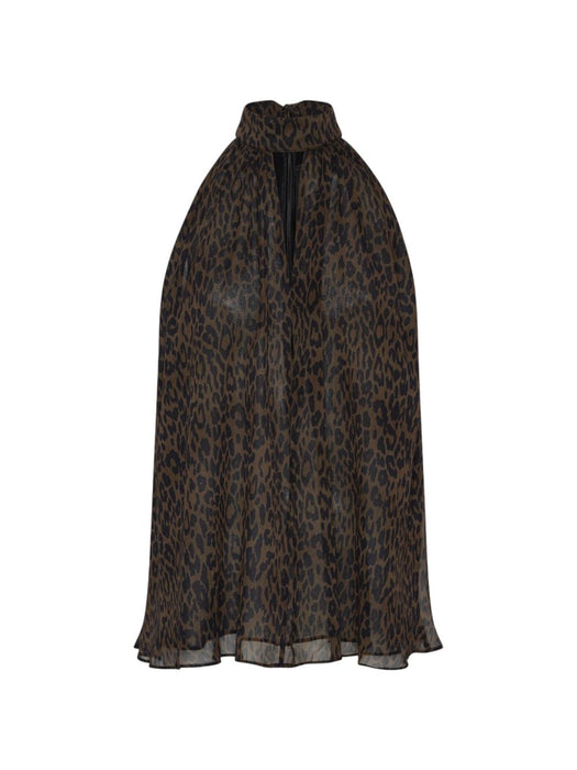 Leopard-print halterneck top 1152383088  ROTATE 