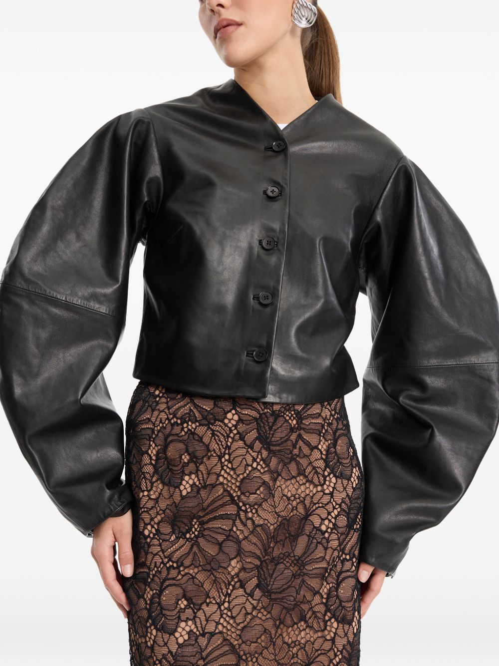 Button leather jacket 116172100  ROTATE 