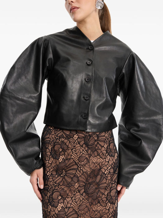 Button leather jacket 116172100  ROTATE 
