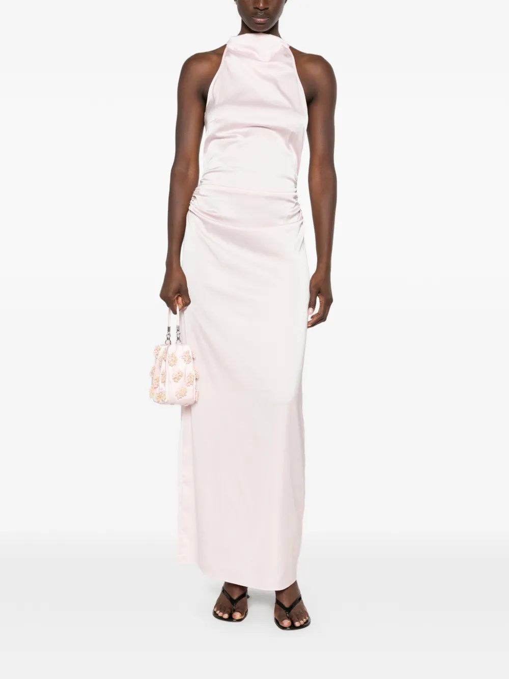 Halterneck rouched maxi Dress 116208345  ROTATE 