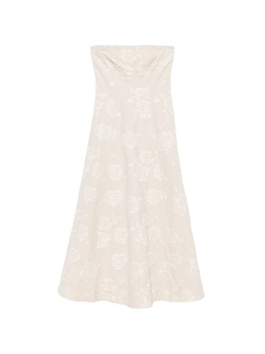 Floral-detail Strapless Midi Dress 1162572107  ROTATE 