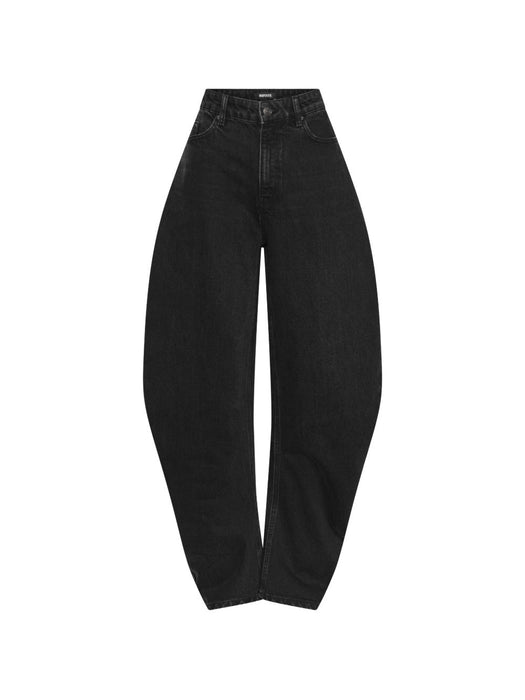 Draped barrel-leg jeans black denim 116530D04  ROTATE 