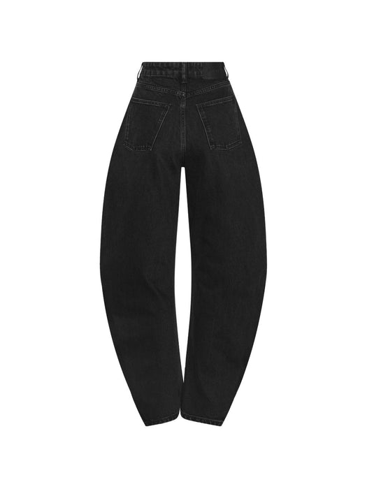 Draped barrel-leg jeans black denim 116530D04  ROTATE 