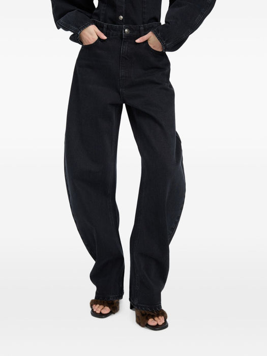 Draped barrel-leg jeans black denim 116530D04  ROTATE 