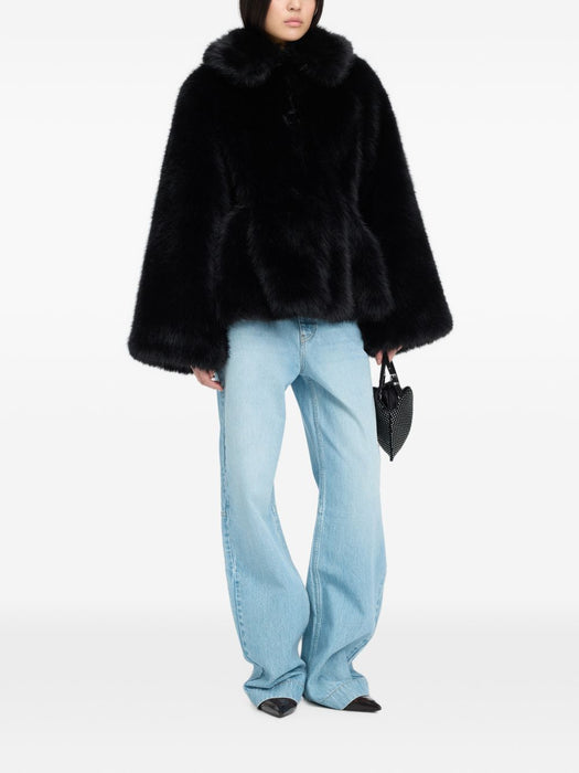 Faux-fur flared jacket black 116552100  ROTATE 