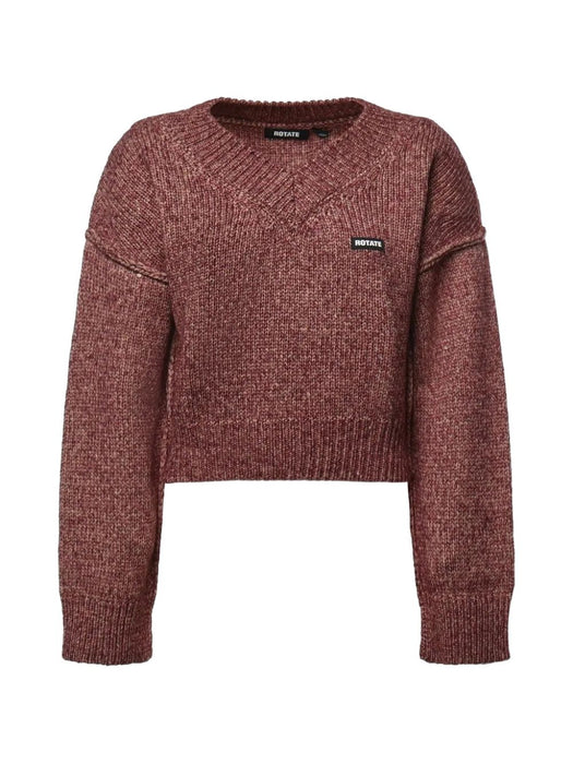 Logo-patch V-neck sweater 1165663113  ROTATE 