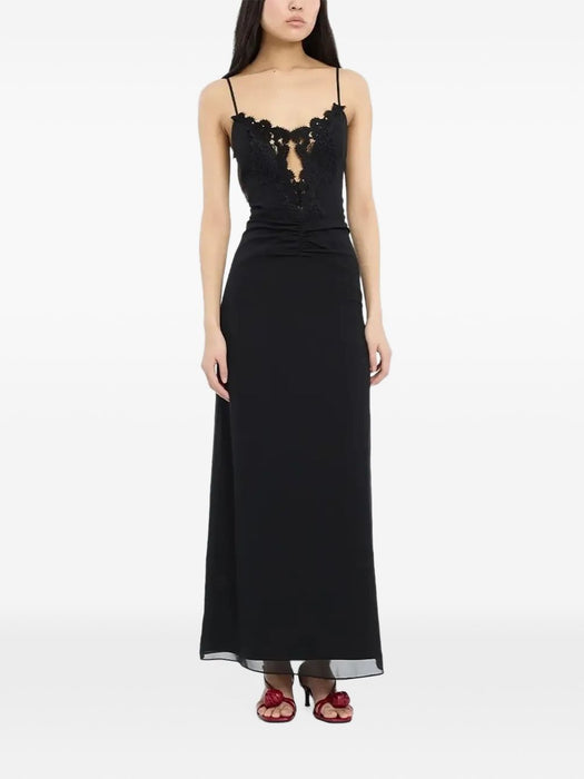 Lace-trim ruched dress 116593100  ROTATE 