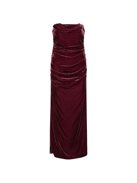 Silk velvet ruched dress 1166282734  ROTATE 