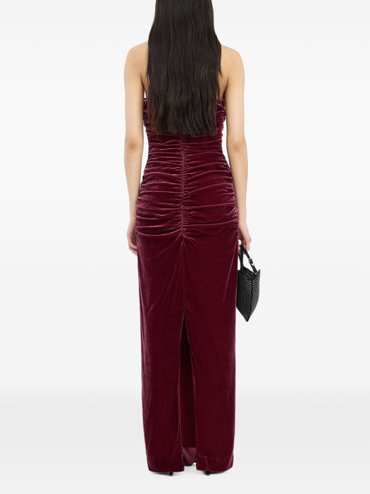 Silk velvet ruched dress 1166282734  ROTATE 