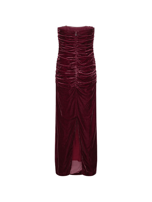 Silk velvet ruched dress 1166282734  ROTATE 
