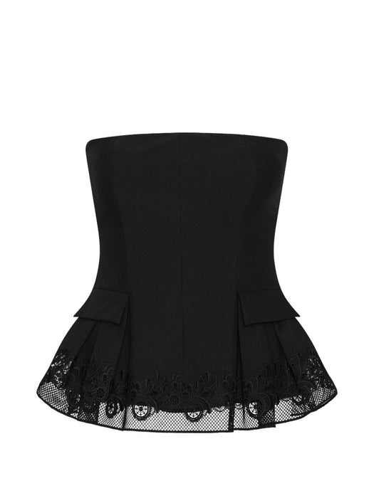 Peplum bustier top black 116646100  ROTATE 