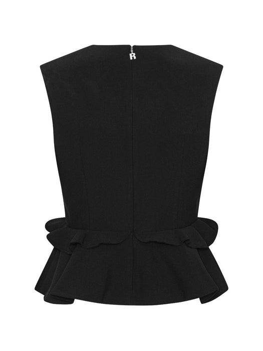 V-neck flower top black 116652100  ROTATE 