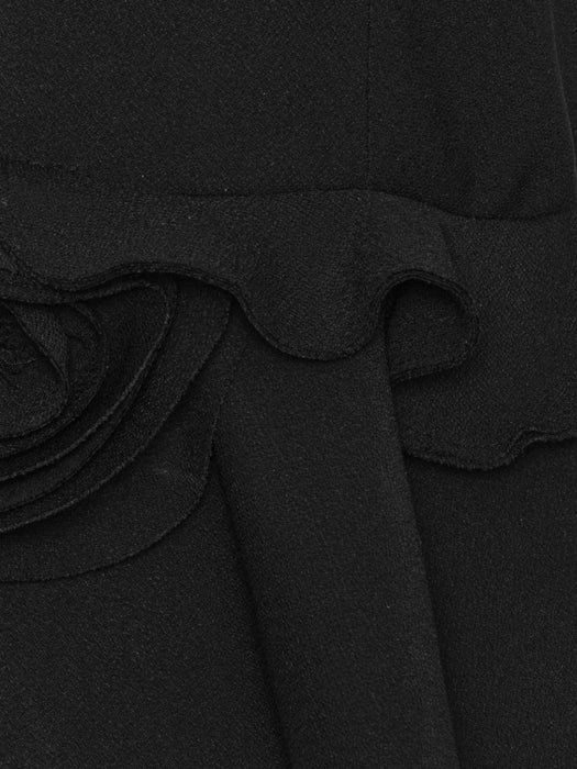 V-neck flower top black 116652100  ROTATE 