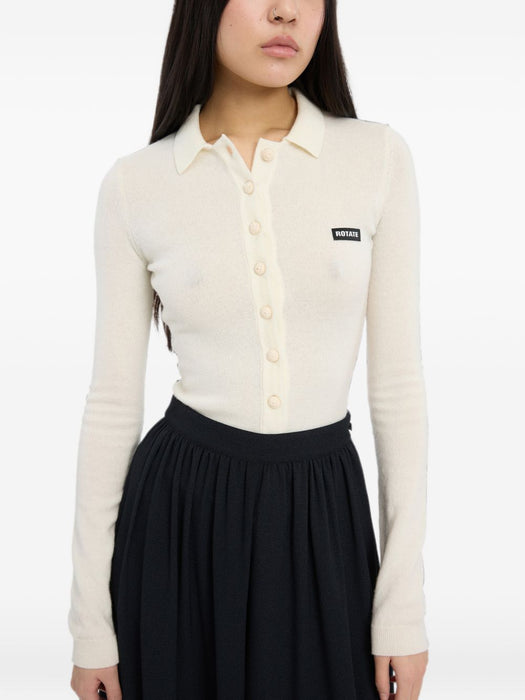 Knitted polo top 116680857  ROTATE 