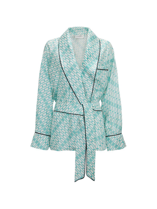 Alba Portofino-print belted jacket 1326WSH006839E PORTOFINO VICTORIA BECKHAM 