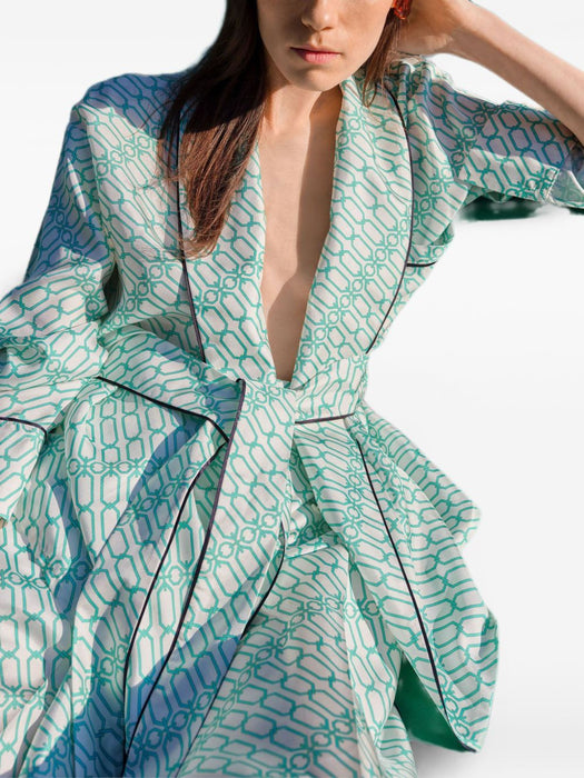 Alba Portofino-print belted jacket 1326WSH006839E PORTOFINO VICTORIA BECKHAM 