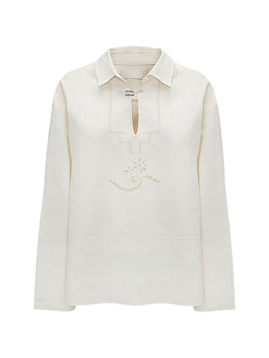 Embroidered Tunic In White 1326WTP005394C 6 VICTORIA BECKHAM 