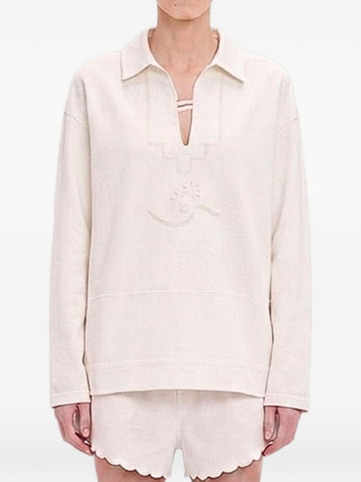 Embroidered Tunic In White 1326WTP005394C 6 VICTORIA BECKHAM 