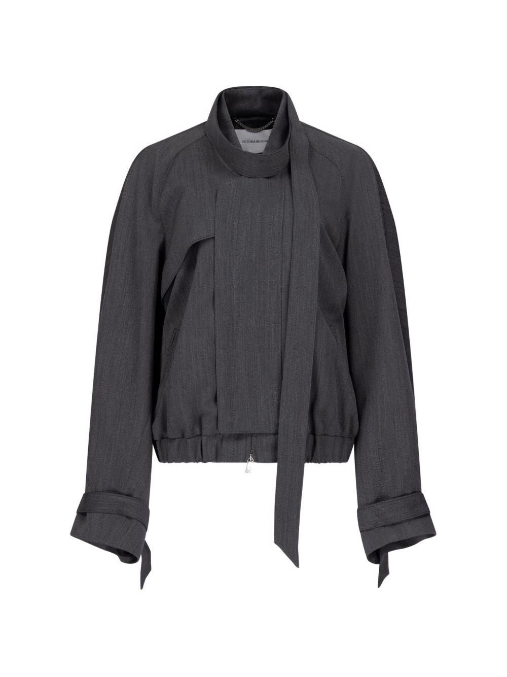 Scarf Bomber Jacket In Dark Grey 1426WCT007635A 10003 VICTORIA BECKHAM 