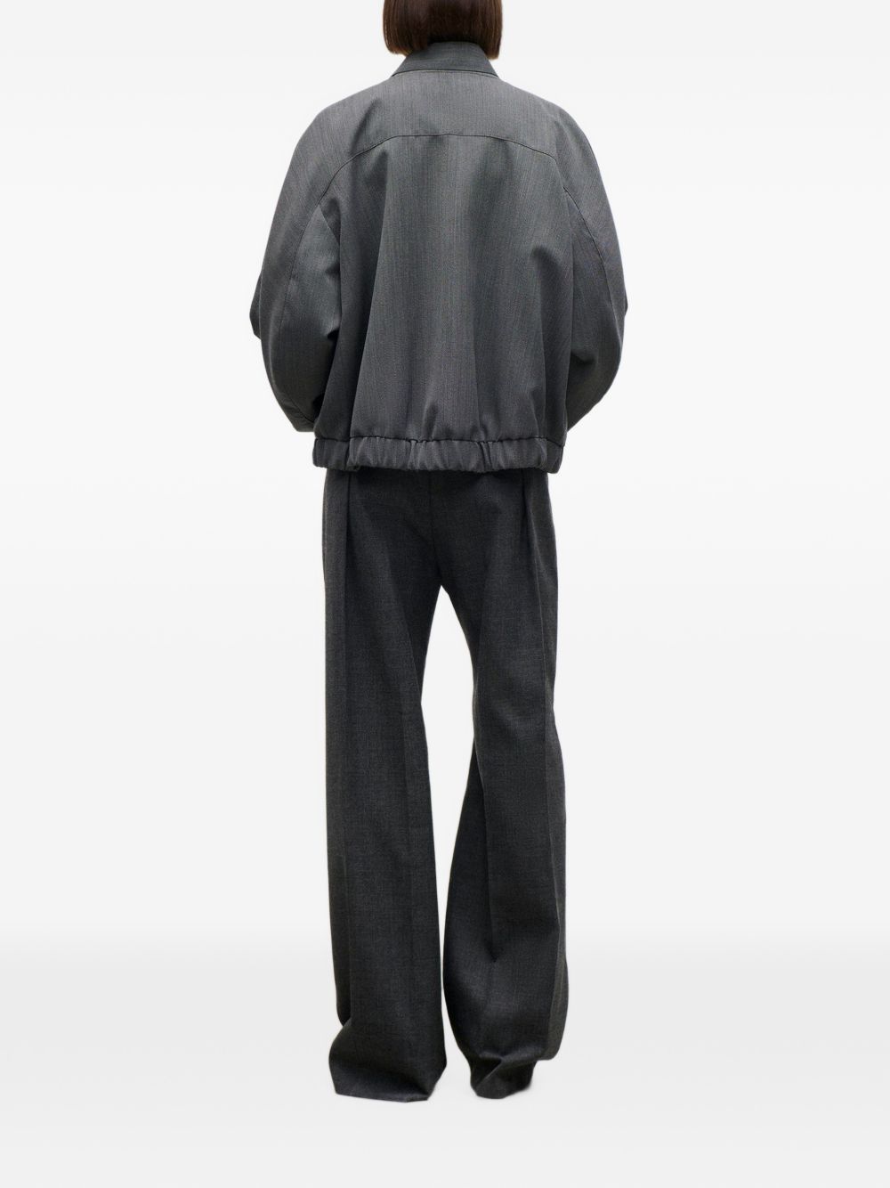 Scarf Bomber Jacket In Dark Grey 1426WCT007635A 10003 VICTORIA BECKHAM 
