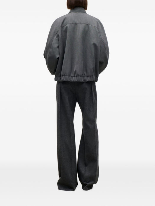Scarf Bomber Jacket In Dark Grey 1426WCT007635A 10003 VICTORIA BECKHAM 