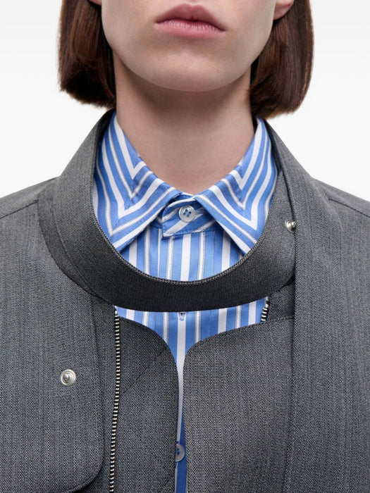 Scarf Bomber Jacket In Dark Grey 1426WCT007635A 10003 VICTORIA BECKHAM 
