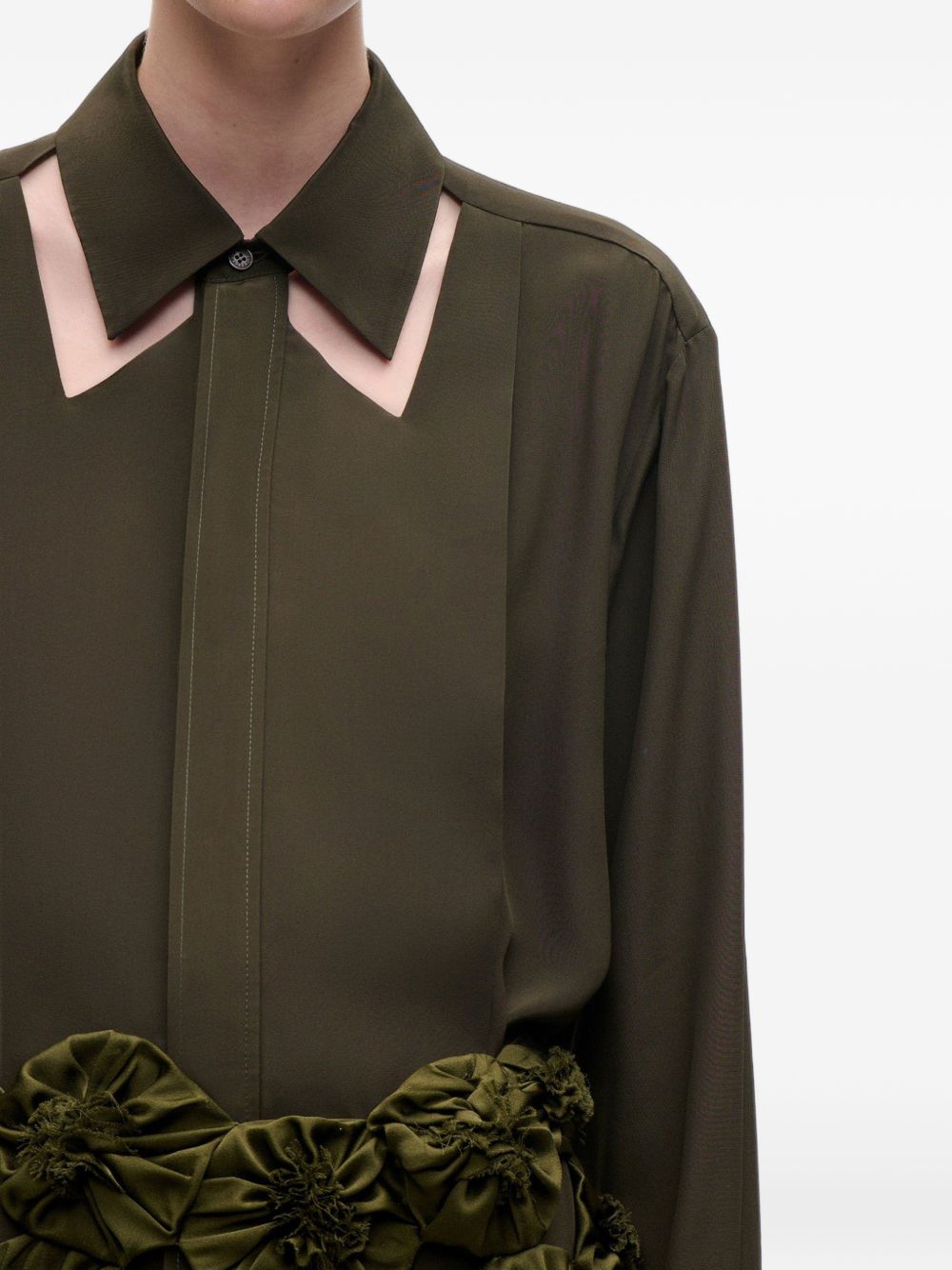 Cut-out silk shirt 1426WSH007707A 9990 VICTORIA BECKHAM 