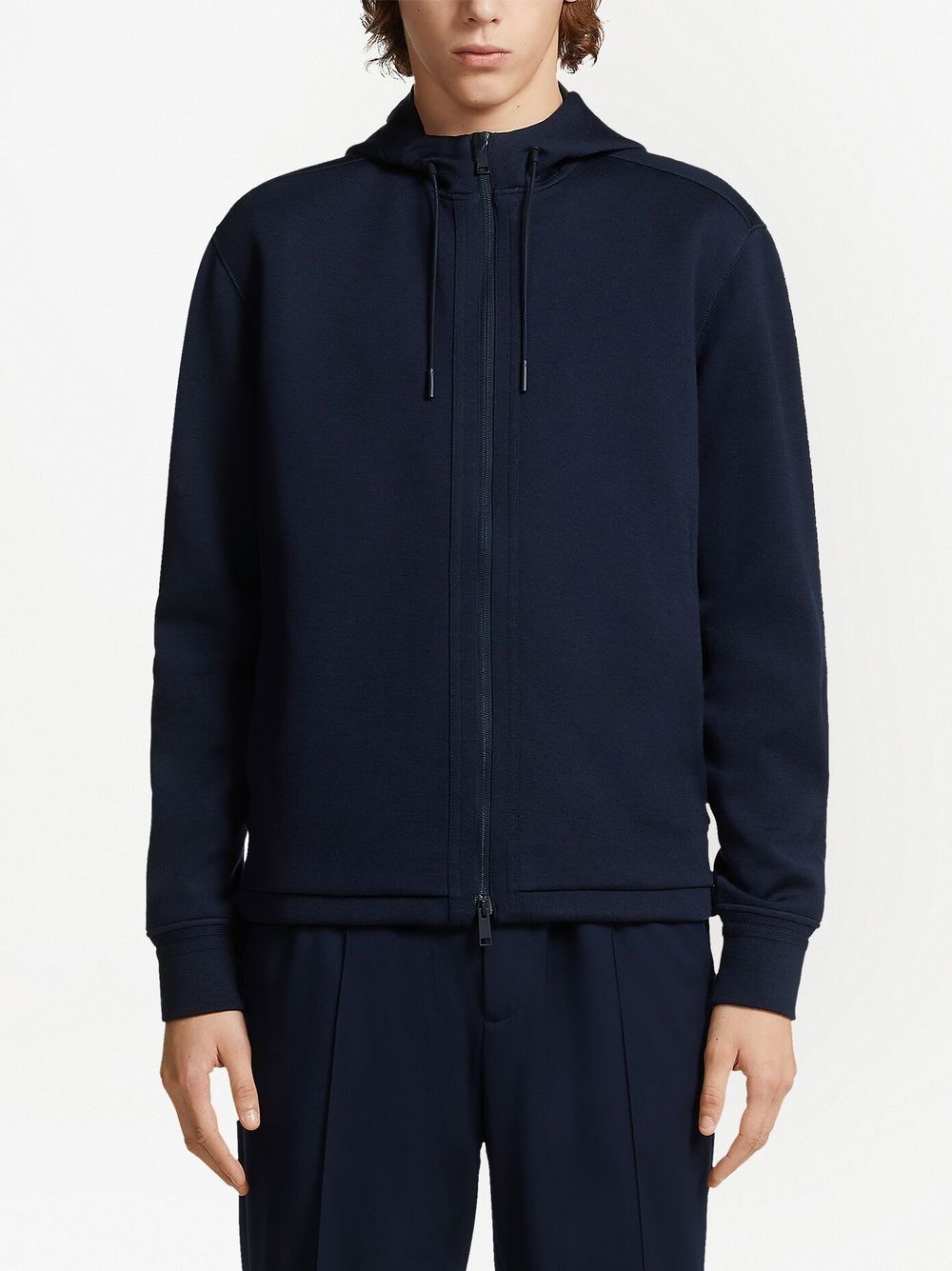 Navy Blue Wool Blend Hoodie E8564-ACT803 B09 ZEGNA 