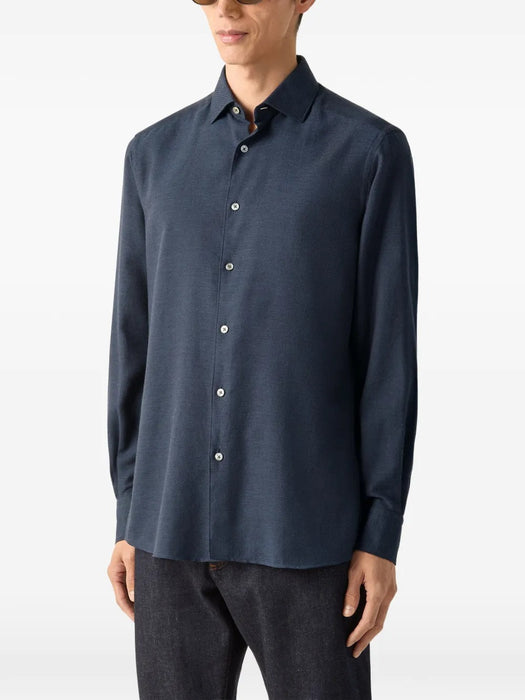 navy blue Cashco shirt E8X44A4 SRF5BB09 ZEGNA 
