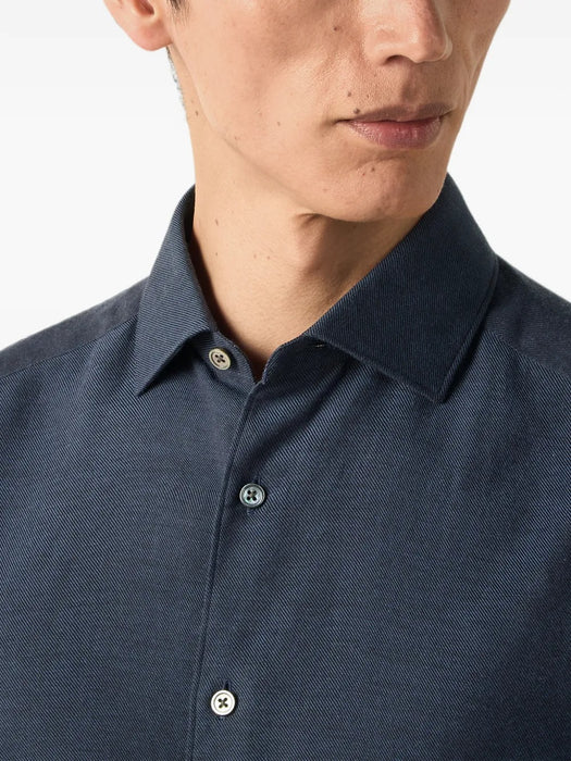 navy blue Cashco shirt E8X44A4 SRF5BB09 ZEGNA 