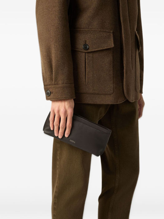 Dark Brown SECONDSKIN Pouch LHOTO-E2131Z AMO ZEGNA 