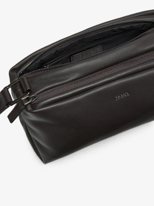 Dark Brown SECONDSKIN Softy Pouch LHOTO-E2132Z AMO ZEGNA 