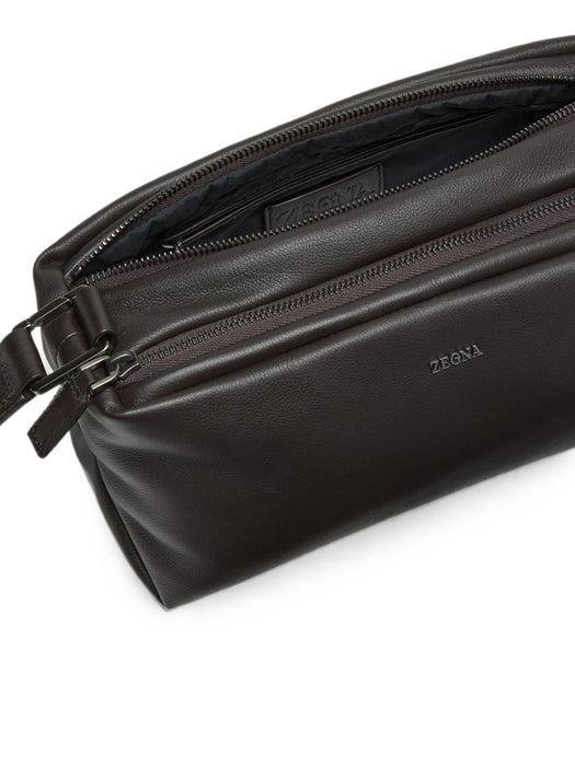 Dark Brown SECONDSKIN Softy Pouch LHOTO-E2132Z AMO ZEGNA 