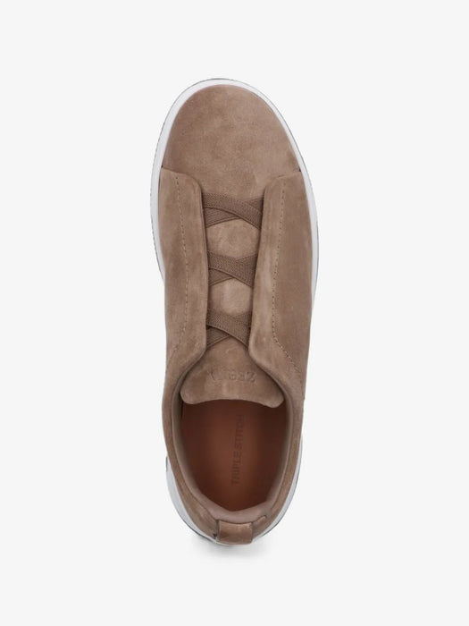 Dark Beige Suede Triple Stitch™ Sneakers LHSOY S4667ZCOC ZEGNA 
