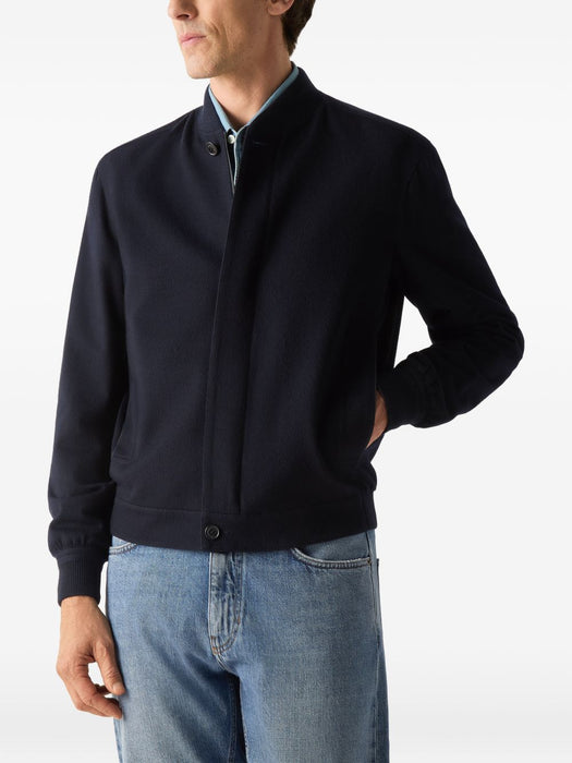 Navy Blue Oasi Cashmere Elements Bomber UIT46A4 C119B09 ZEGNA 