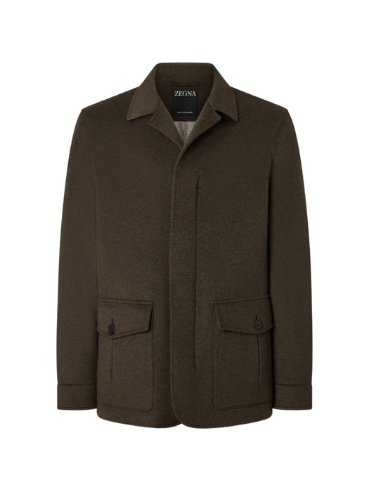 Dark Olive Green Oasi Cashmere Elements Falcon Jacket UIT63A4 I248V99 ZEGNA 