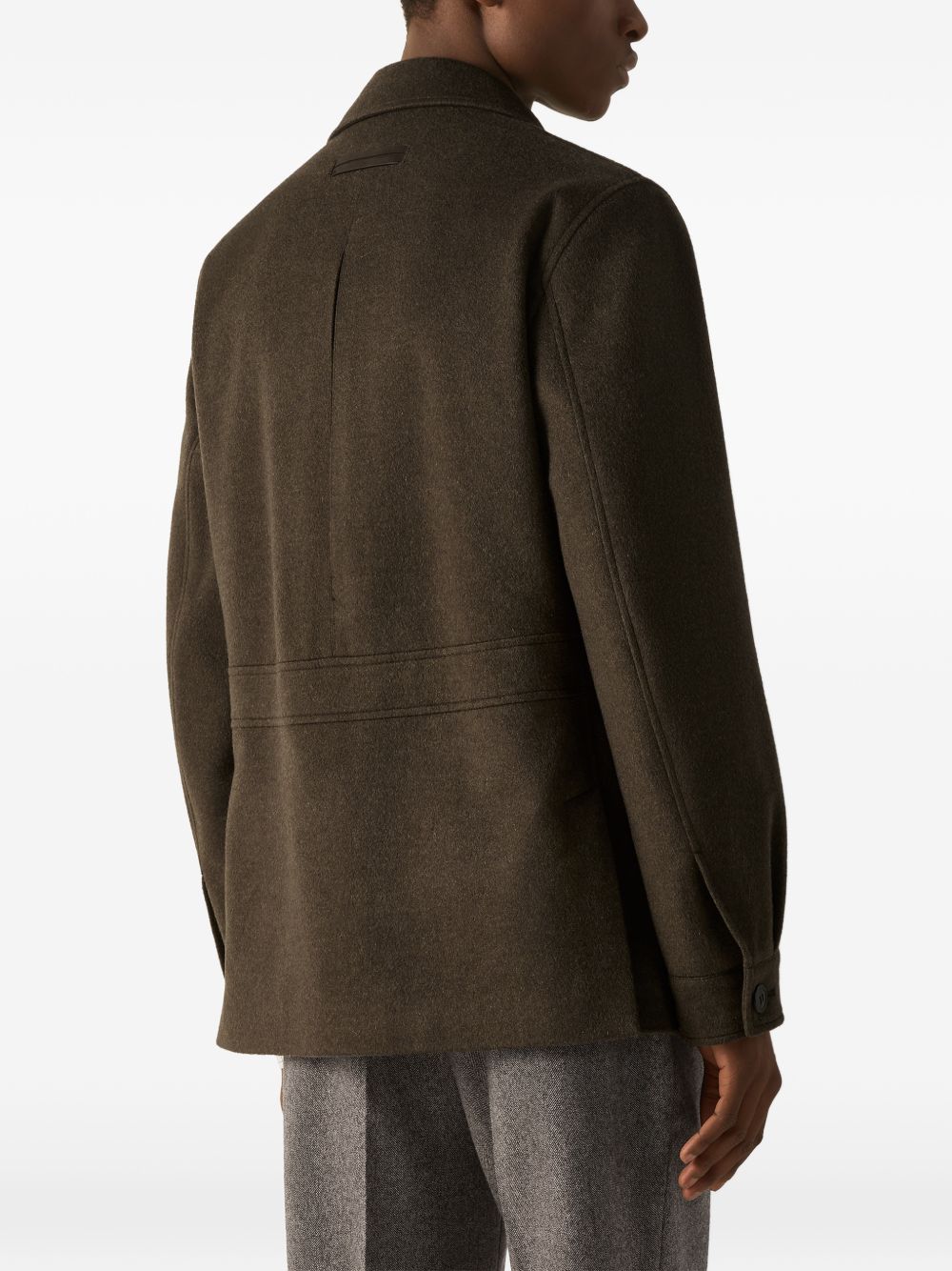 Dark Olive Green Oasi Cashmere Elements Falcon Jacket UIT63A4 I248V99 ZEGNA 