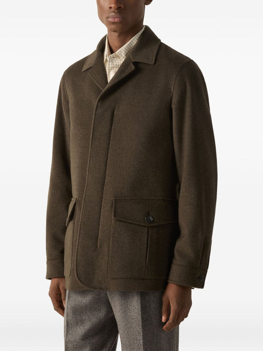 Dark Olive Green Oasi Cashmere Elements Falcon Jacket UIT63A4 I248V99 ZEGNA 
